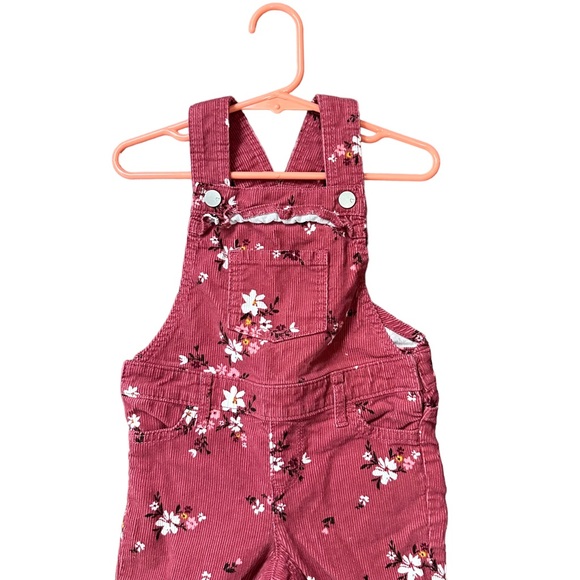 The Children’s place Overalls flower pattern 2T girls mauve pink kids overalls - Picture 3 of 10